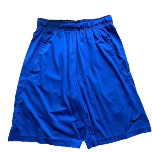 Nike Athletic Shorts Dri Fit Mens Small Blue Pockets Drawstring Basketball Gym - Picture 1 of 6